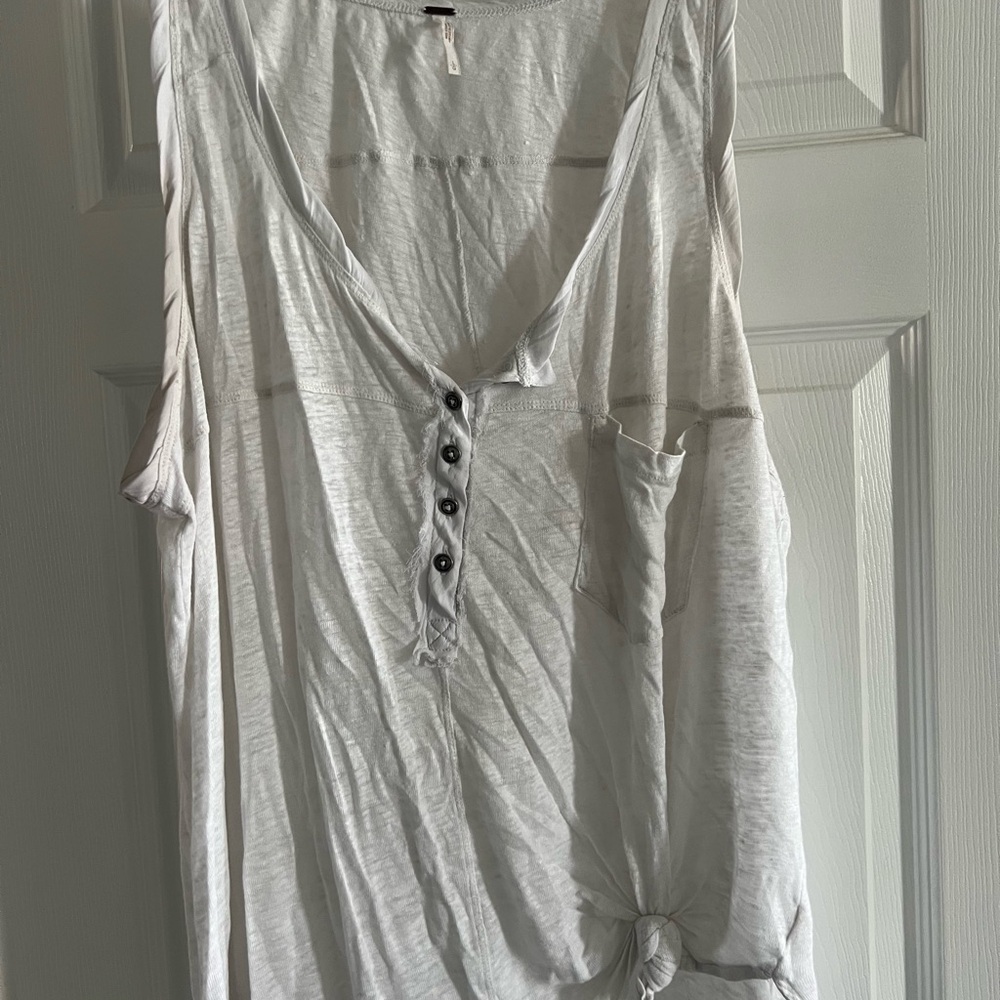 Free People Stylish White Sleeveless Top